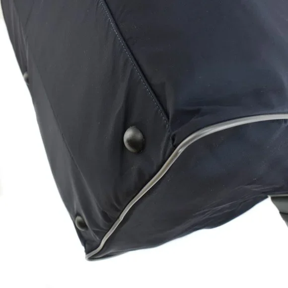 PRADA "Linea Rossa": Navy Blue, Tessuto Nylon & Logo Duffel/Weekender Bag (td) - Picture 10 of 13
